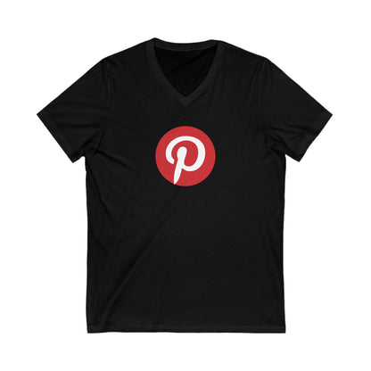 Pinterest Logo Adult V-Neck T-Shirt