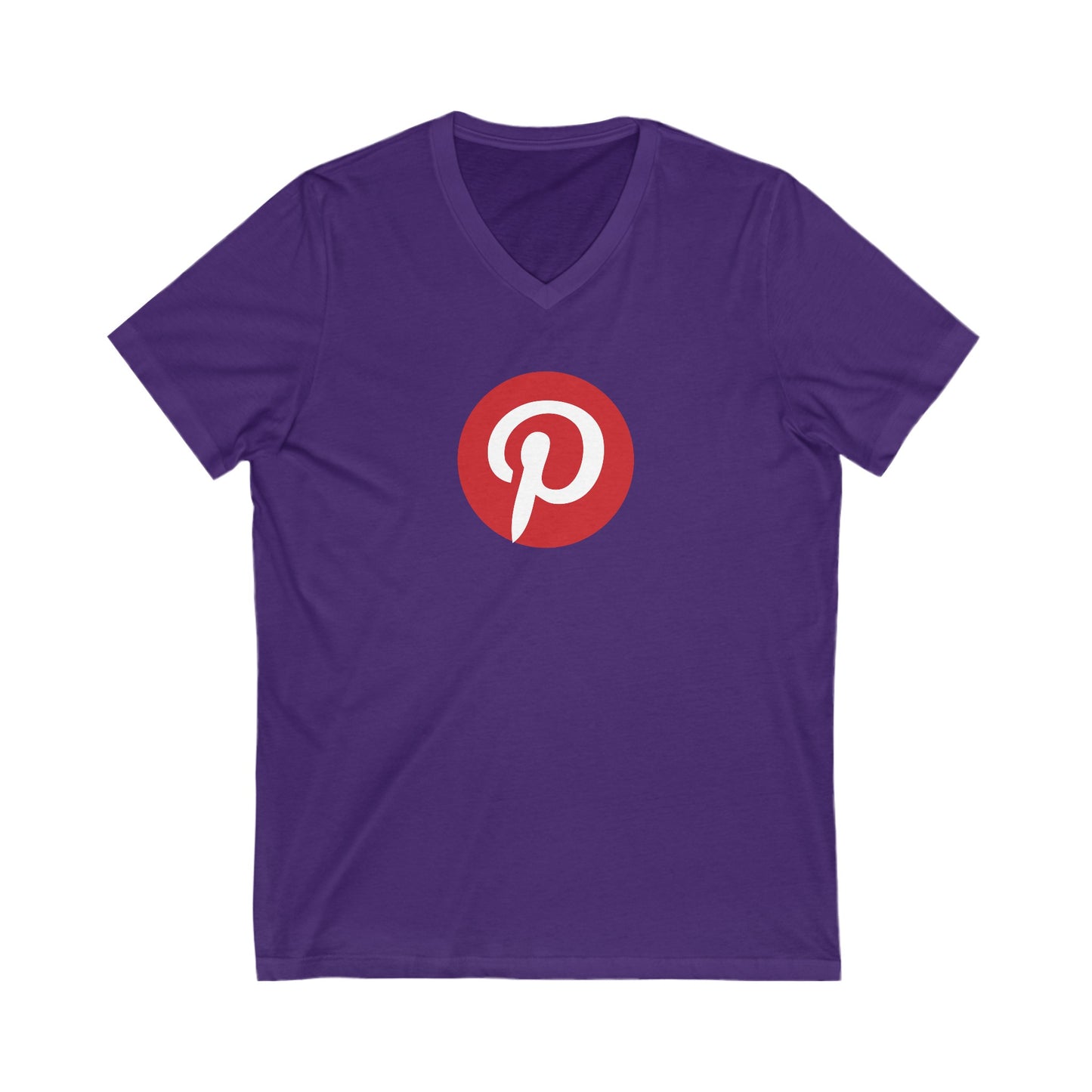 Pinterest Logo Adult V-Neck T-Shirt