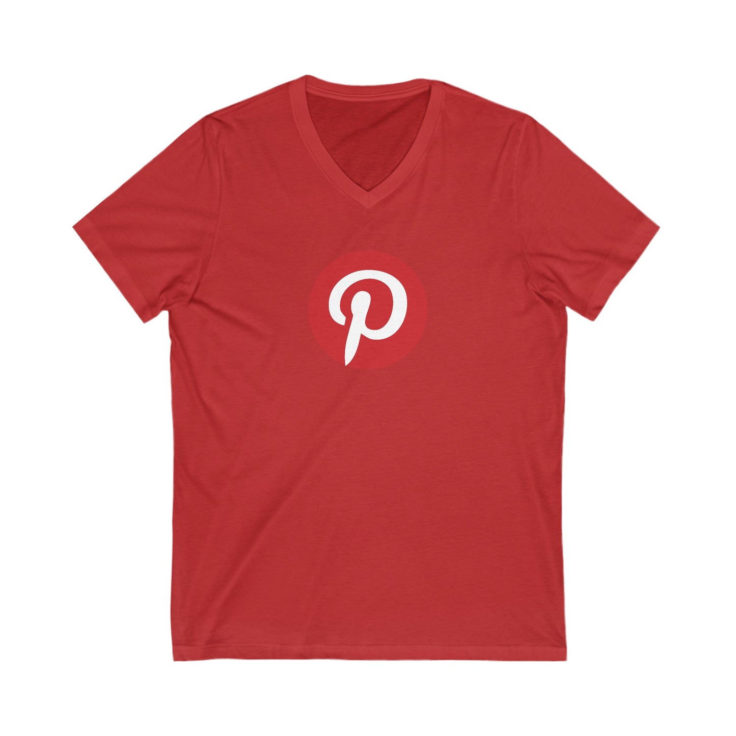 Pinterest Logo Adult V-Neck T-Shirt